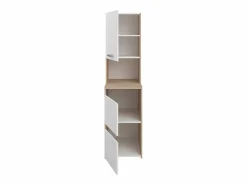 Vente-unique Mueble para 2 lavadoras - Natural claro y blanco - L176 x 184 x 66 cm - ERKANO Color natural claro / Blanco Discount