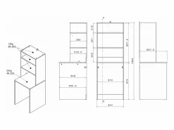 Mueble para 2 lavadoras con almacenamiento - Natural claro y blanco - L269 x A184 - ERKANO^Vente-unique Hot