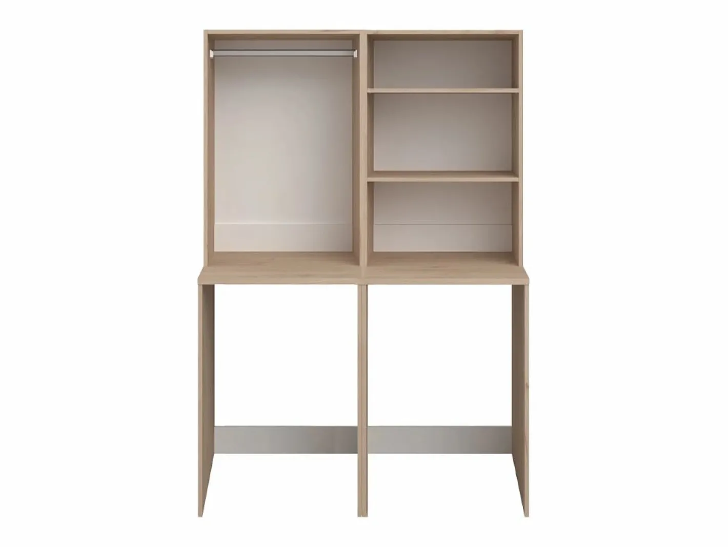Vente-unique Mueble para 2 lavadoras perchero y estante - Natural claro - H184 x L128 cm - ERKANO Color natural claro Clearance
