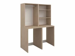 Vente-unique Mueble para 2 lavadoras perchero y estante - Natural claro - H184 x L128 cm - ERKANO Color natural claro Clearance