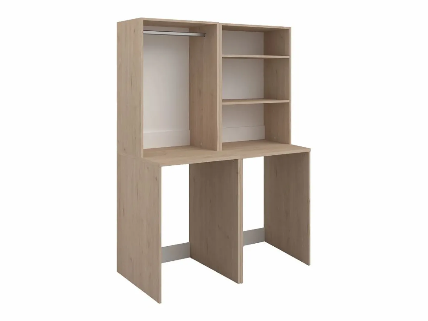 Vente-unique Mueble para 2 lavadoras perchero y estante - Natural claro - H184 x L128 cm - ERKANO Color natural claro Clearance