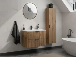 Mueble para baño bajo lavabo, natural claro, An80 cm, ZEVARA^Vente-unique Outlet