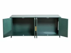 Mueble para Caja de Arena SucceBuy Gato Armario Esconder Casa de Baño Gato, con 4 Puertas de Rattán y 2 Entradas, Nicho Esconder-arena Madera, 120x45x50 cm^ Hot