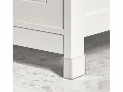 Sobuy Mueble De Lavabo|Mueble para Debajo del Lavabo Armario de Baño de Suelo 1 Estante y 2 Puertas Correderas 60 x 30 x 61 cm FRG128-II-W ES