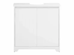 Sobuy Mueble De Lavabo|Mueble para Debajo del Lavabo Fregadero Armario de Baño de Suelo con 2 Puertas 60 x 30 x 60 cm BZR108- II-W ES