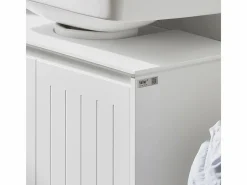 Sobuy Mueble De Lavabo|Mueble para Debajo del Lavabo Fregadero Armario de Baño de Suelo con 2 Puertas 60 x 30 x 60 cm BZR108- II-W ES