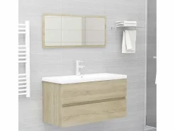 Mueble De Baño Simple|Mueble para fregadero de roble Sonoma de 90 x 38,5 x 45 cm de madera de ingeniería