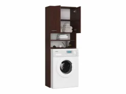 Mueble para lavadora, 2 armarios, 2 baldas, 180 x 64 x 30 cm, wengué Marru00f3n Online