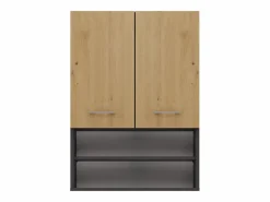 Mueble Para Lavadora|Mueble para lavadora, 30 x 64 x 90 cm, Antracita / Roble Artesano
