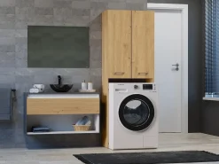 Mueble Para Lavadora|Mueble para lavadora, 30 x 64 x 180 cm, Roble Artesano