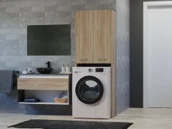 Mueble Para Lavadora|Mueble para lavadora, 30 x 64 x 180 cm, roble Sonoma