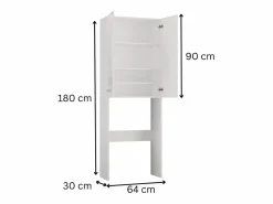Mueble para lavadora, 30 x 64 x 180 cm, mate^ Discount