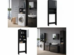 Vicco Mueble para lavadora antracita alto brillo 64x26x190.5 irma Gris antracita Sale