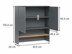 Mueble para lavadora antracita/roble dorado 93.6x29x100.4 viktor^Vicco