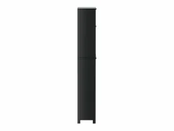 vidaxl Mueble para lavadora BERG madera maciza 76x27x164,5 cm Negro