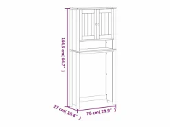 vidaxl Mueble Para Lavadora|Mueble para lavadora BERG madera maciza 76x27x164,5 cm