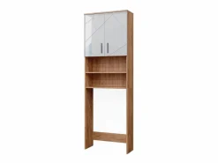 Vicco Mueble Para Lavadora|Mueble para lavadora blanco brillo intenso/roble dorado 64x26x190.5 irma