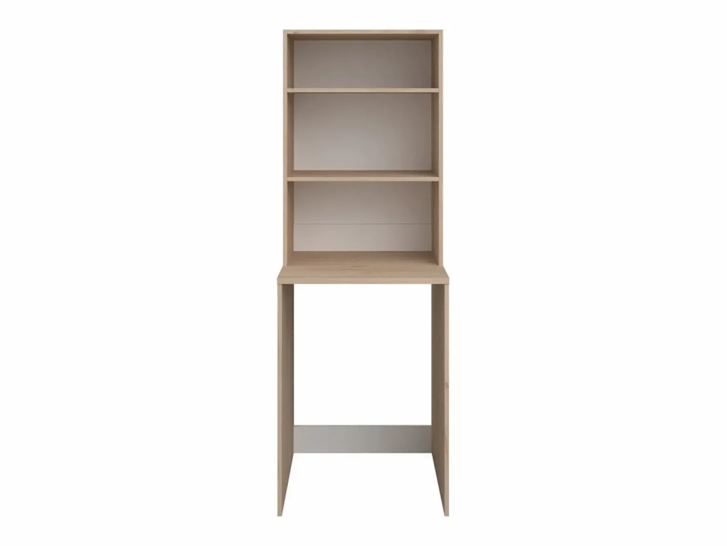 Vente-unique Mueble Para Lavadora|Columna De Baño|Mueble para lavadora con almacenamiento - Natural claro y blanco - L156 x Alt. 184 cm - ERKANO