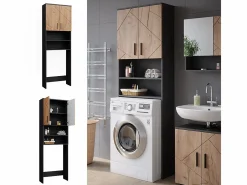 Vicco Mueble para lavadora oro power roble/antracita 64x26x190.5 irma Color natural oscuro Best