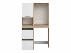 Mueble para lavadora, perchero y estante, natural claro & blanco, L111 x Alt. 184 cm, ERKANO^Vente-unique Clearance