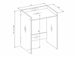 Mueble para lavadora, roble Sonoma, 64 x 97,5 x 50 cm Marru00f3n Best