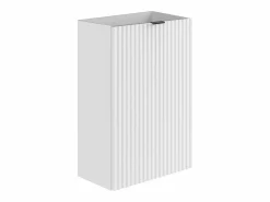 Vente-unique Mueble para lavamanos estriado con puerta reversible - H60 x L40 x P22 - VAHIRA Blanco Outlet