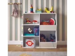 Sweeek Mueble para niños, 3 estantes y 2 espacios de almacenamiento Blanco Sale