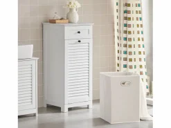 Mueble para Ropa Sucia Armario Multifuncional para Baño con 1 Cesto y 1 Cajón 40 x 38 x 90 BZR73-W ES^Sobuy Sale