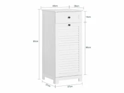 Mueble para Ropa Sucia Armario Multifuncional para Baño con 1 Cesto y 1 Cajón 40 x 38 x 90 BZR73-W ES^Sobuy Sale