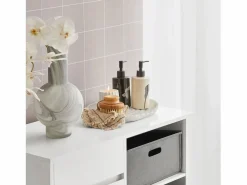 Sobuy Estantería Sobre Inodoro|Mueble para Ropa Sucia Armario Multifuncional para Baño con 1 Cesto y 1 Cajón 3 Cestos Separados 80 x 38 x 91cm BZR77-W ES