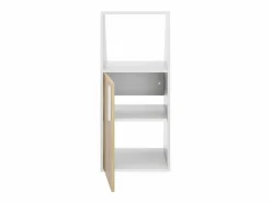 Vente-unique Mueble para techo abuhardillado con 1 puerta y 1 estante blanco y natural - ADEZIO Color natural claro / Blanco