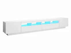 Mueble para TV con luces LED 260x35x40 cm ES13336 Blanco