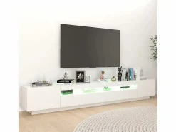 Mueble para TV con luces LED 260x35x40 cm ES13336 Blanco