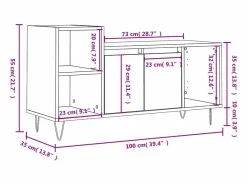 Mueble para TV madera contrachapada roble Sonoma 100x35x55 cm^vidaxl New