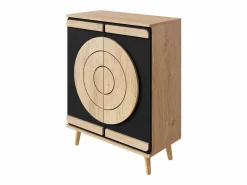 ModernLuxe Zapatero|Mueble De Almacenaje|Mueble para zapatos moderno 76x37x98,5 cm - con 2 puertas - Almacenamiento multinivel - Patas de madera - Negro y natural