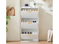Mueble para zapatos moderno 60x24x114 cm - con 3 puertas abatibles -^ModernLuxe Sale