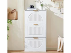 Mueble para zapatos moderno 60x24x114 cm - con 3 puertas abatibles -^ModernLuxe Sale