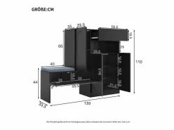 Mueble para zapatos multifuncional - con asiento acolchado - con 4 puertas y 1 cajón -^ModernLuxe Outlet