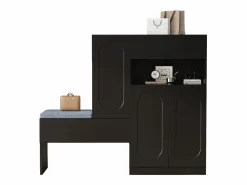Mueble para zapatos multifuncional - con asiento acolchado - con 4 puertas y 1 cajón -^ModernLuxe Outlet