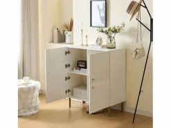 Mueble para zapatos 80x36x90cm - 4 puertas - Patas de metal - MDF -^ModernLuxe Sale