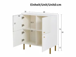 Mueble para zapatos 80x36x90cm - 4 puertas - Patas de metal - MDF -^ModernLuxe Sale