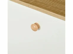 ModernLuxe Mueble para zapatos 90x24x104,5cm - con 4 puertas abatibles - con estantes abiertos - Blanco + Natural Color natural claro / Blanco Sale
