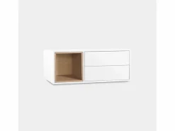 Mueble recibidor flotante de Lacado Natural-Blanco 35 x 90- Hazan Multicolor Best