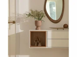 Mueble recibidor flotante de Lacado Natural-Blanco 35 x 90- Hazan Multicolor Best