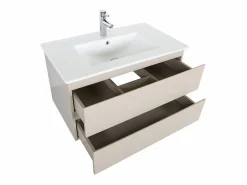 Conjunto De Baño|Mueble sencillo + grifería + espejo + columna SORRENTO