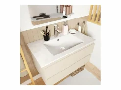 Conjunto De Baño|Mueble sencillo + grifería + espejo + columna SORRENTO