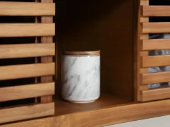 Vente-unique Mueble simple lavabo de madera de acacia - Mueble de baño - 90 cm - PENEBEL Color natural oscuro New