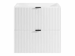 Vente-unique Mueble suspendido bajo lavabo estriado, color mate, An60 cm, ZEVINI Blanco Hot