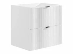 Vente-unique Mueble suspendido bajo lavabo estriado, color mate, An60 cm, ZEVINI Blanco Hot