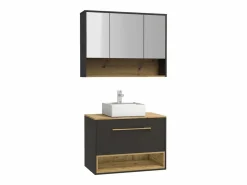 Mueble suspendido con lavabo a instalar y armario de pared, , L80 cm, YANGRA^Vente-unique Clearance